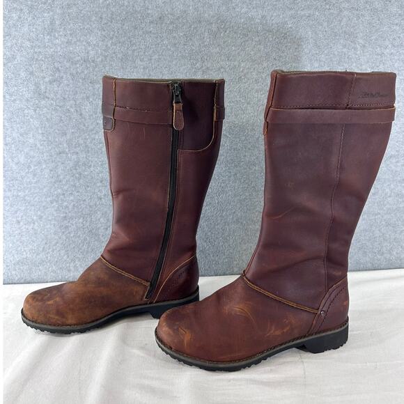 Eddie Bauer Women's sz 6.5 Trace Boots Zip Up Riding Style Waterproof Leather - Picture 3 of 8